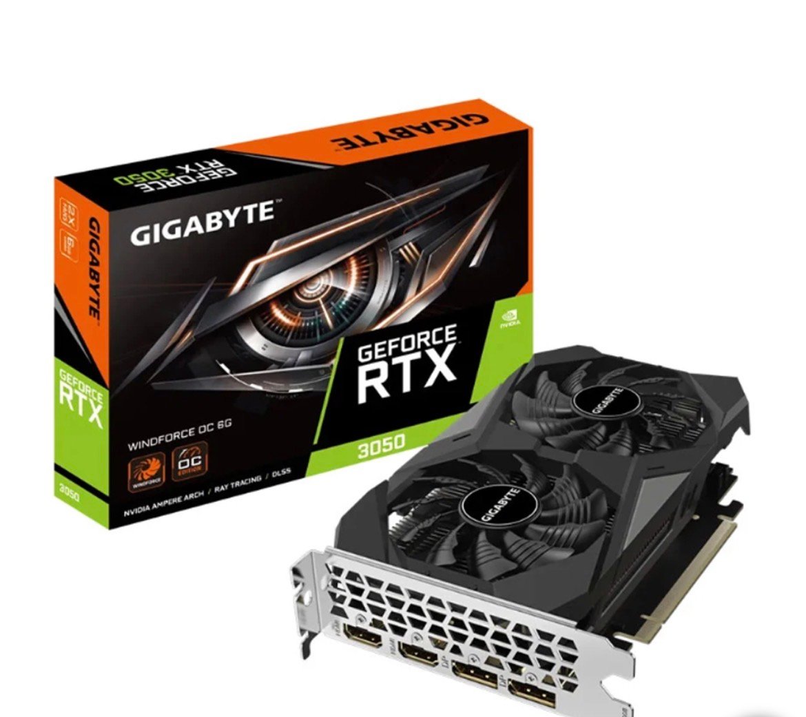 Cạc màn hình Gigabyte GeForce RTX 3050 WINDFORCE OC V2 6GB (N3050WF2OC V2-6GD)
